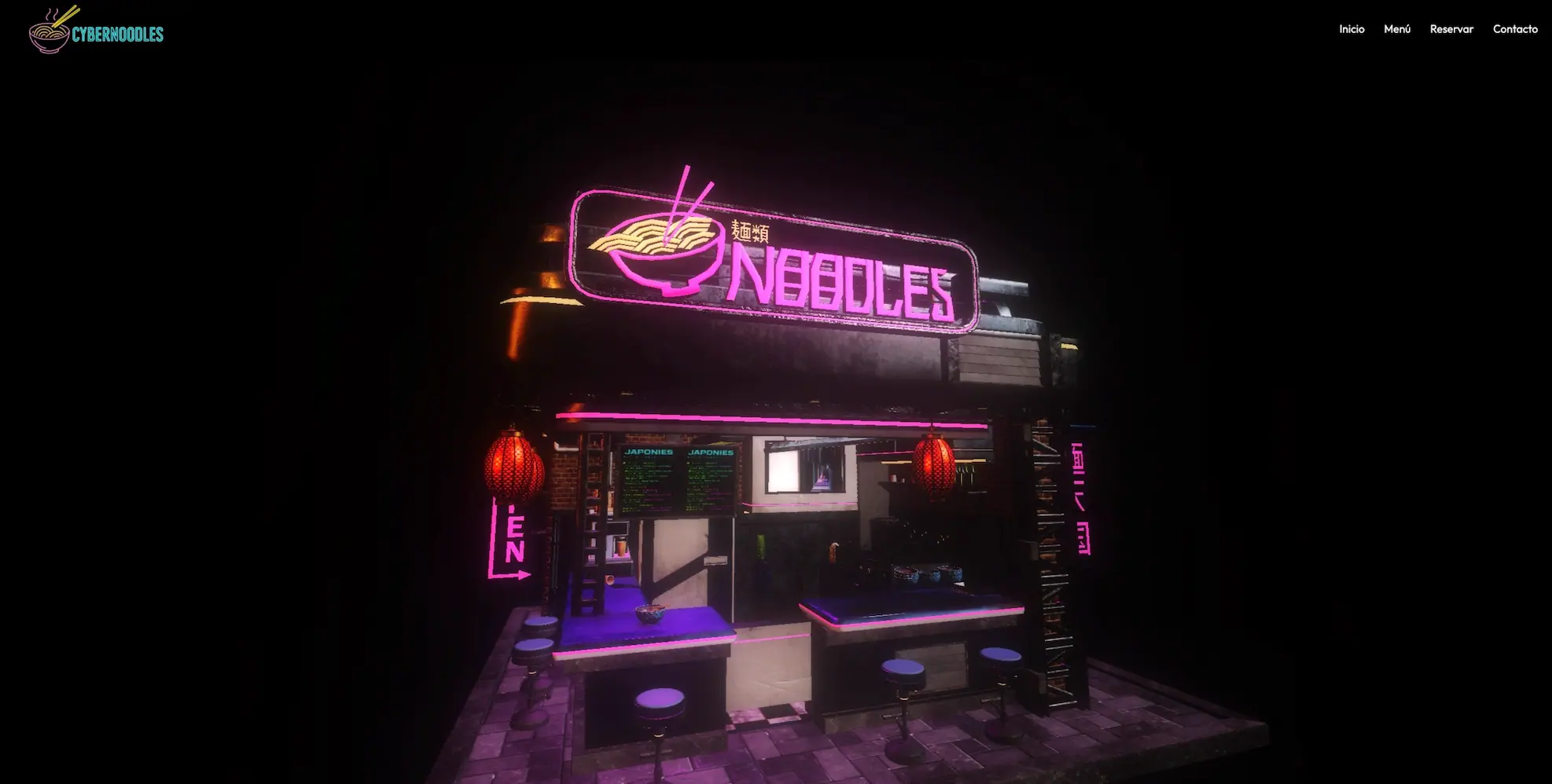 Captura de 3D Restaurant Landing Page